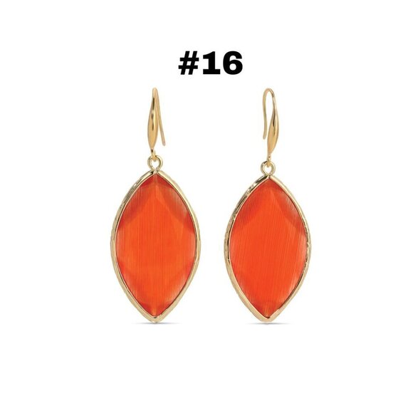 16. Coral Jordon Stone Dangle Earrings - Picture 3 of 3